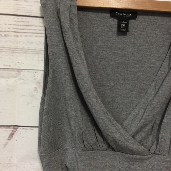White House Black Market Grey drape tunic top M - Picture 2 of 5